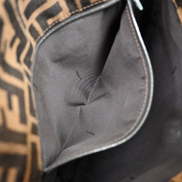 FENDI Logo Mamma Zucca Pattern Shoulder Bag Canvas Leather Brown Italy - Picture 9 of 14